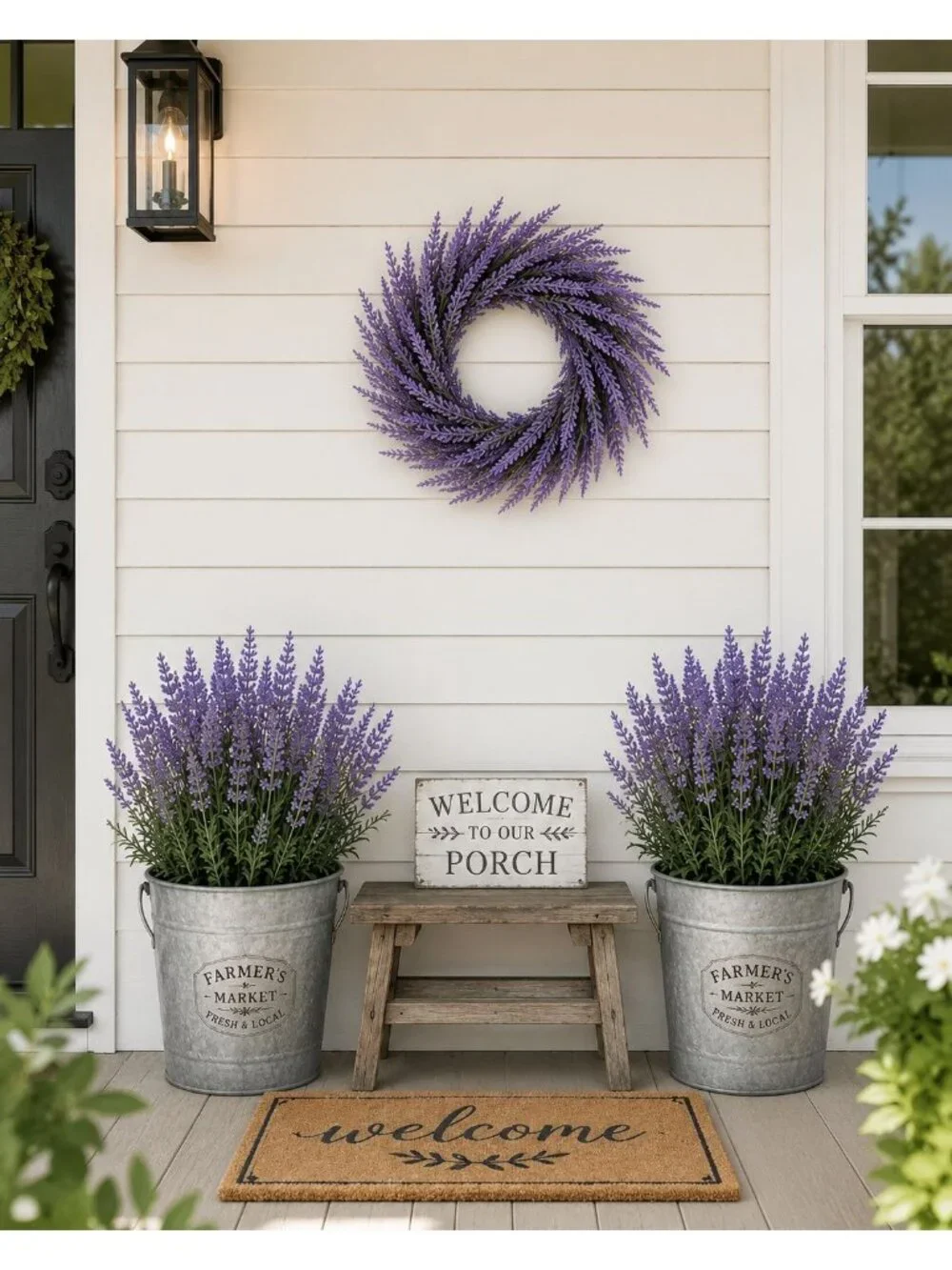 12 Inch Lavender Wreath, Spring Wreath, Summer Wreath, Lavender Door Wreath, Can